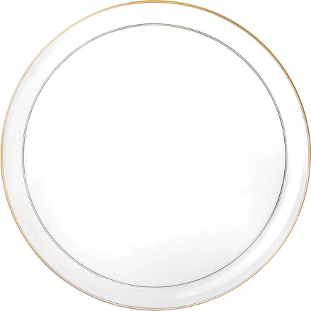 Decorline 20 Elegante Stabiele Herbruikbare Plastic Borden Transparent met goud rand-Edge Collectie