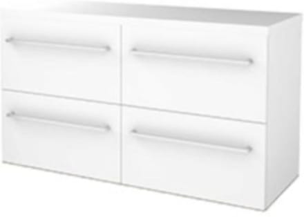 Basic-Line Start 46 Badkamermeubelset - 120 x 46 cm - Met Grepen - 4 Lades - Wastafelblad - Ice White