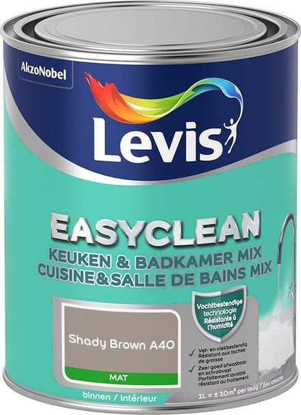 Levis - Easyclean Keuken & Badkamer Mix - Shady Brown A40 - Mengverf - 1 L
