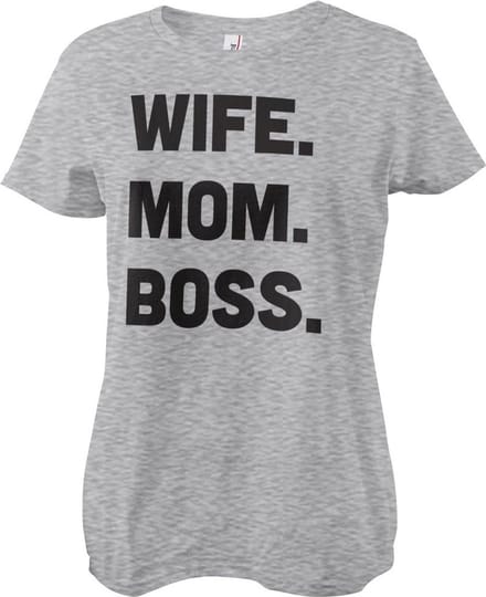 Hybris Dames-T-shirt 'Wife - Mom - Boss Girly'
