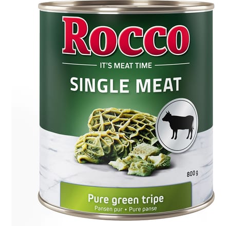 Voordeelpakket Rocco Single Meat 24 x 800 g - Pure Groene Pens
