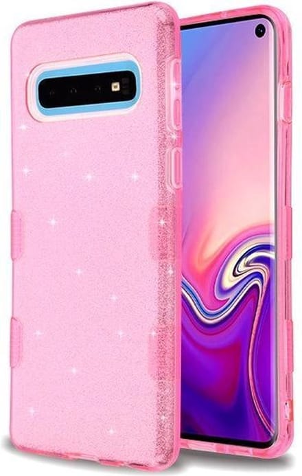 Samsung Galaxy S10 - Glitter Backcover Hoesje - Roze