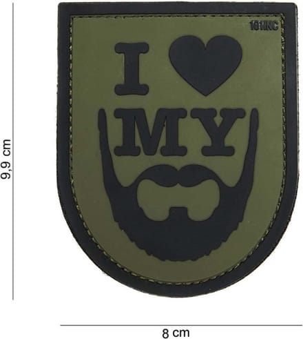 101 Inc Embleem 3D Pvc I Love My Beard Groen  14043