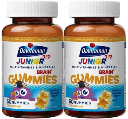 Davitamon - Davitamon Junior Brain Multivitamines Citrus - 2 x 60 gummies - Voordeelverpakking