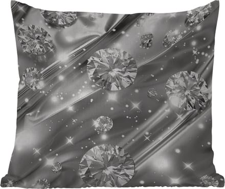 Tuinkussen - Abstract - Diamant - Luxe - Modern - Zilver - 40x40 cm - Weerbestendig
