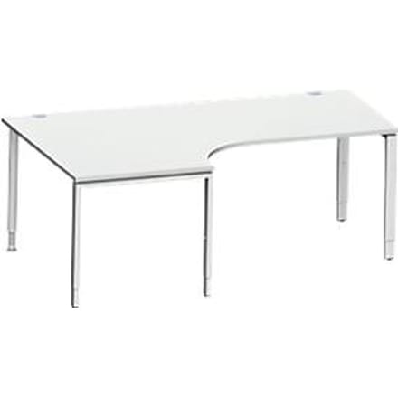 Schäfer Shop Genius hoekbureau MODENA FLEX 90°, aanbouw links, B 2000 mm, lichtgrijs