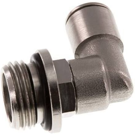 10mm x G1/2'' 90 graden L-verbinding Messing Insteekfitting Buitendraad Draaibaar NBR