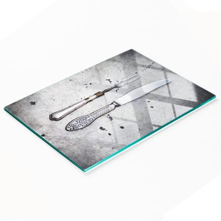 Multifunctionele decoratieve snijplank van gehard glas voor de keuken, 80x52 cm