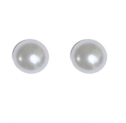 Magneet oorbellen parel wit 9.6 mm