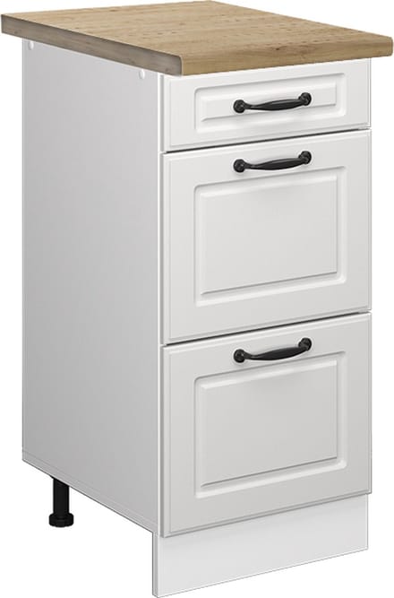 Vicco R-Line Keukenonderkast – 40 cm met laden, WB Eik Wit Landhuis