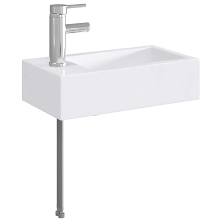 vidaXL - Badkamer - wastafel - Chroom - 45,5 - x - 25,5 - x - 13 - cm - Keramiek