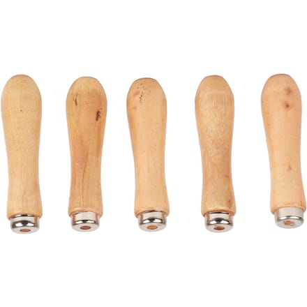 5 stuks Comfortabele Houten Vijlhandvat Vervangingsaccessoires Sieradengereedschapsaccessoires beige