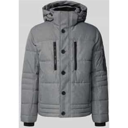 Gewatteerd regular fit jack met afneembare capuchon