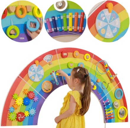 Viga Toys - Houten - Wandspeelbord - Regenboog - Diameter 162cm
