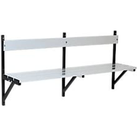 Wandbank, aluminium, L 2000 mm, antraciet (RAL 7016)