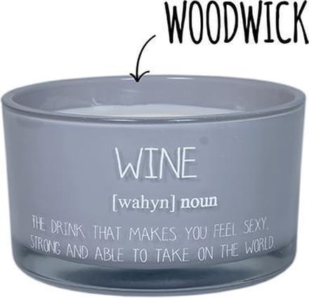 Sojakaars Wine met WoodWick lont