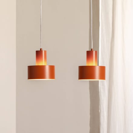 SIGMA Hanglamp Rif 2, baksteenrood, 2-lamps, lineair, staal