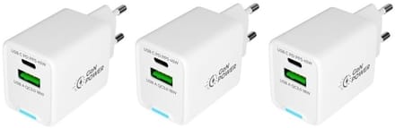 3 stuks OneOne 45W super snellader met 2 poorten. USB C en USB A. Compacte GAN Quick Charge lader. PD PPS oplader adapter past op Google Pixel 1, Pixel 2, Pixel 2 XL, Pixel 3, Pixel 3 XL, Pixel 3a, Pixel 3a XL, Pixel 4, Pixel 4 XL, Pixel 4a