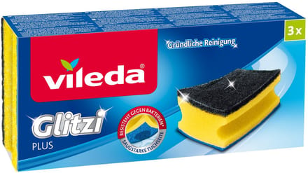 Vileda Glitzi Plus Schuursponsjes - Schoonmaakspons (3 STUKS)