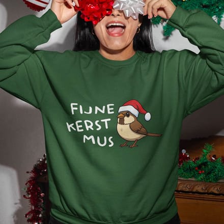 Foute Kerst Trui Groen Fijne Kerst Mus M