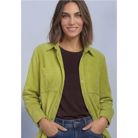 Corduroy overhemd met lange mouwen en knopen