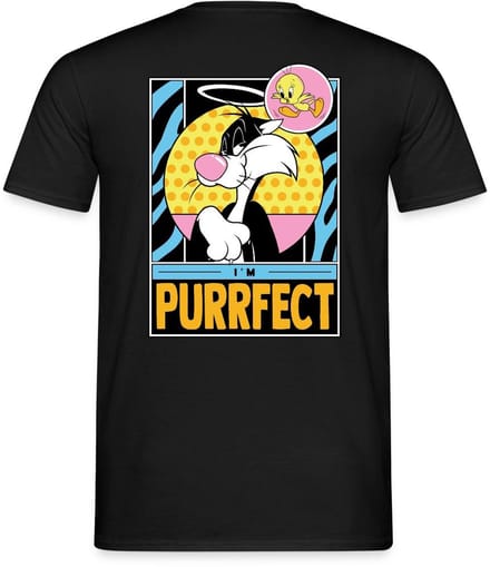 Looney Tunes Sylvester I'm Purrfect Grappig Design T-Shirt Heren