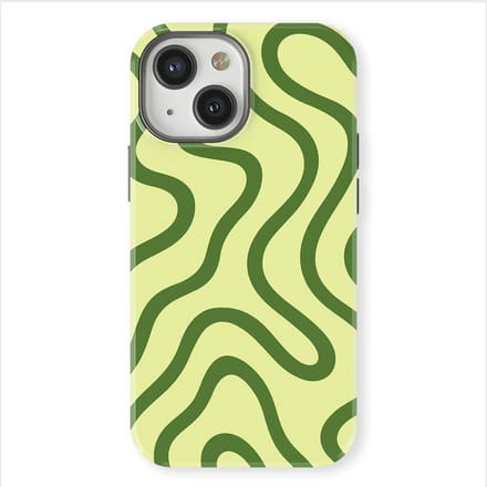 DripCase Curvy Lines Hoesje geschikt voor iPhone 13 Mini | Backcover met Mag | Design Tough Case geschikt voor iPhone 13 Mini Leaf Loop
