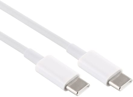 USB-C naar USB-C adapter oplader kabel - voedingskabel 5A - snellader - geschikt voor telefoon, tablet, camera etc. - 150 CM - wit