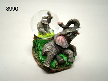 Sneeuwbol Olifant - 9 x 9 x 7 cm - Decoratief Beeldje met Sneeuweffect