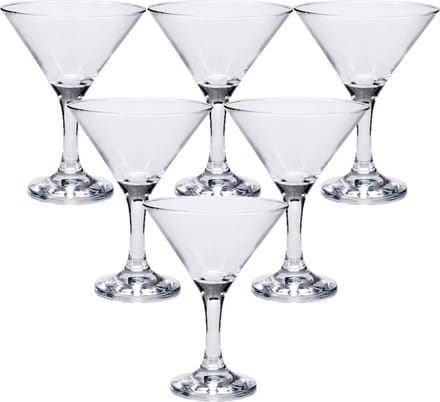 Pasabahce Cocktail/martini glazen - Set van 12x stuks - transparant - 190 ml