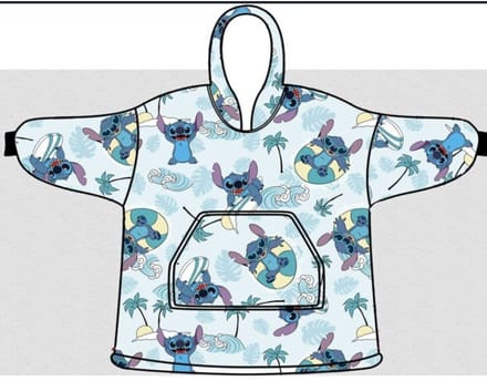 Disney Lilo & Stitch Hoodie Fleece deken, Beach Life - Kind - One Size (7-14 jaar) - Polyester