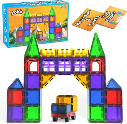 Yobó Original Magnetic Tiles - 120 stuks - BPA-vrij - vanaf 3 jaar