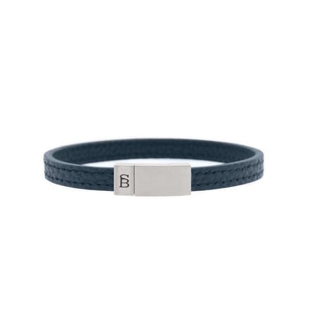 STEEL & BARNETT - Leren Armband Heren - Grady - Blauw - Maat L