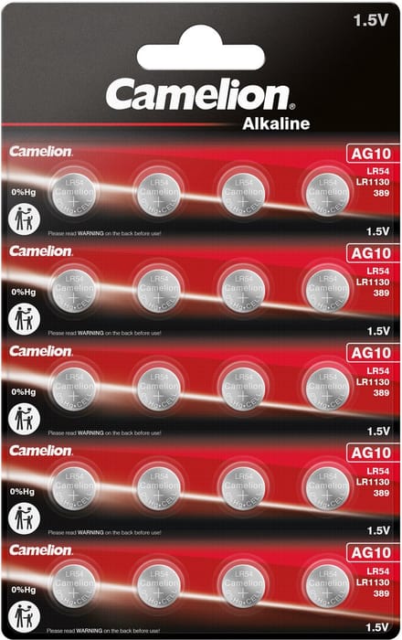 Camelion Alkaline AG10 / LR54 1,5V blister 20