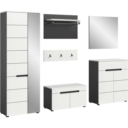 Furnilux Moderne garderobecombinatie in wit complete ingangsoplossing met