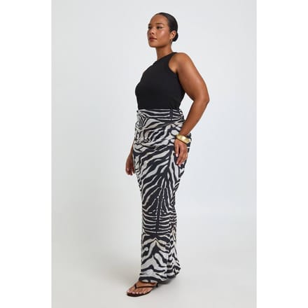 boohoo Dames Plus Zebraprint Mesh Maxi Rok | Maat: 52