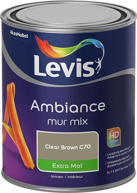 Levis - Ambiance Mur Extra Mat Mix - Clear Brown C70 - Mengverf - 1 L