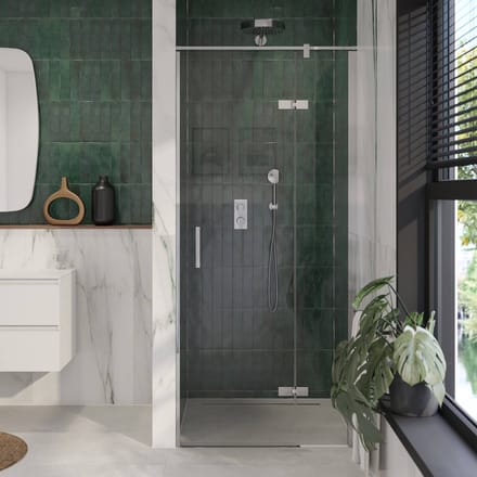Ben meteora Douchedeur - Draaideur - Rechts - 90x200 Chroom - Veiligheidsglas