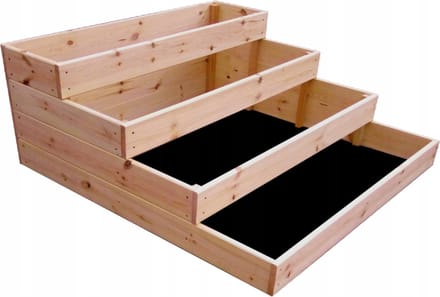 Moestuinbak - 4 lagen - 120x120x40 cm - met gronddoek