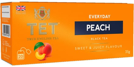 Zwarte thee True English Tea Everyday Peach, 20 st.