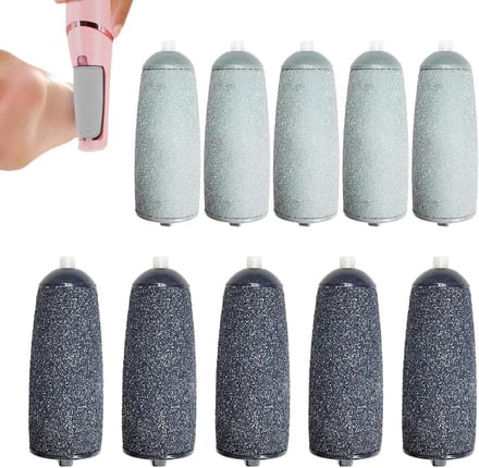 Voet eeltverwijderaar - Pedicure tool - Voetverzorging thuis - Dubbele slijpkoppen - 10 stuks - Wit
