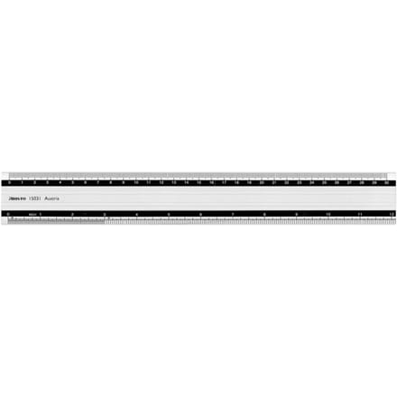 Liniaal Aristo 30cm, Aluminium met Rubber Inleg
