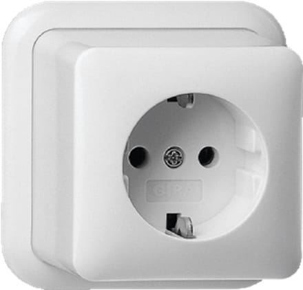 GIRA opbouw Wandcontactdoos met randaarde Crème wit 444010