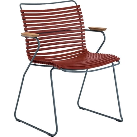 HOUE - CLICK Dining Armleunstoel met lage rugleuning - Paprika - rood