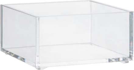 5Five Make-up houder box - 9,5 x 9.5 x 5 cm - transparant kunststof - Nagellak - Sieraden - Organizer bakjes - sorteer vakjes - vierkant