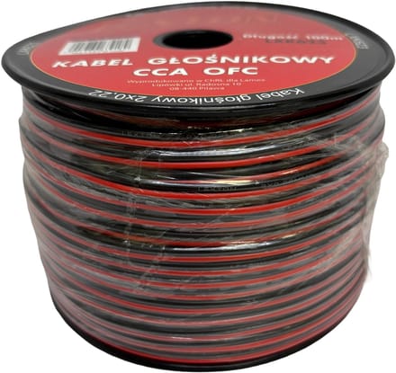 Lexton 2x0,22mm CCA Speakerkabel – 100 Meter – Zwart/Rood
