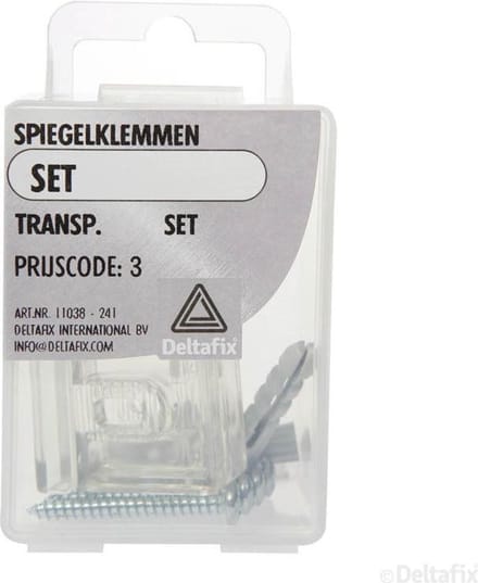 Deltafix spiegelklem transparant set set