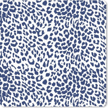 Muismat 20x20 cm - Mousepad Panterprint - Wit - Blauw - Muismatten