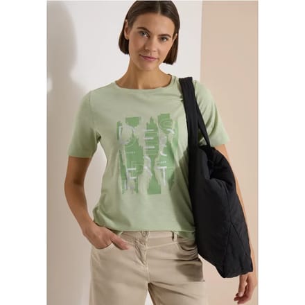Shirt met ronde hals en opdruk op de voorkant