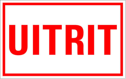 Uitrit bord - kunststof 400 x 250 mm